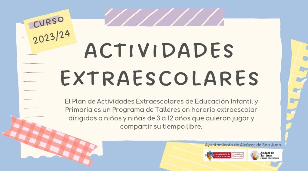 Actividades Extraescolares del Ayuntamiento. Inscripciones del 13 al 20 de septiembre.